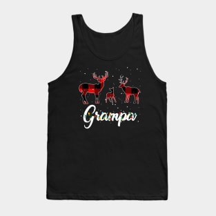 Grampa Reindeer Plaid Pajama Shirt Family Christmas Tank Top